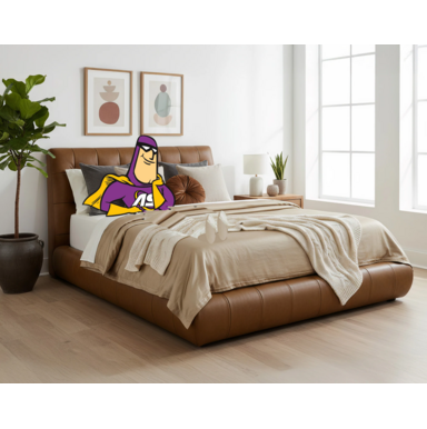 Sophia Leather Bed Sophia leather-look bed with padded headboard.