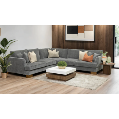 Jade 5 seater fabric corner lounge L-shaped configuration